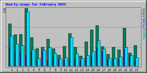 Hourly usage for February 2022